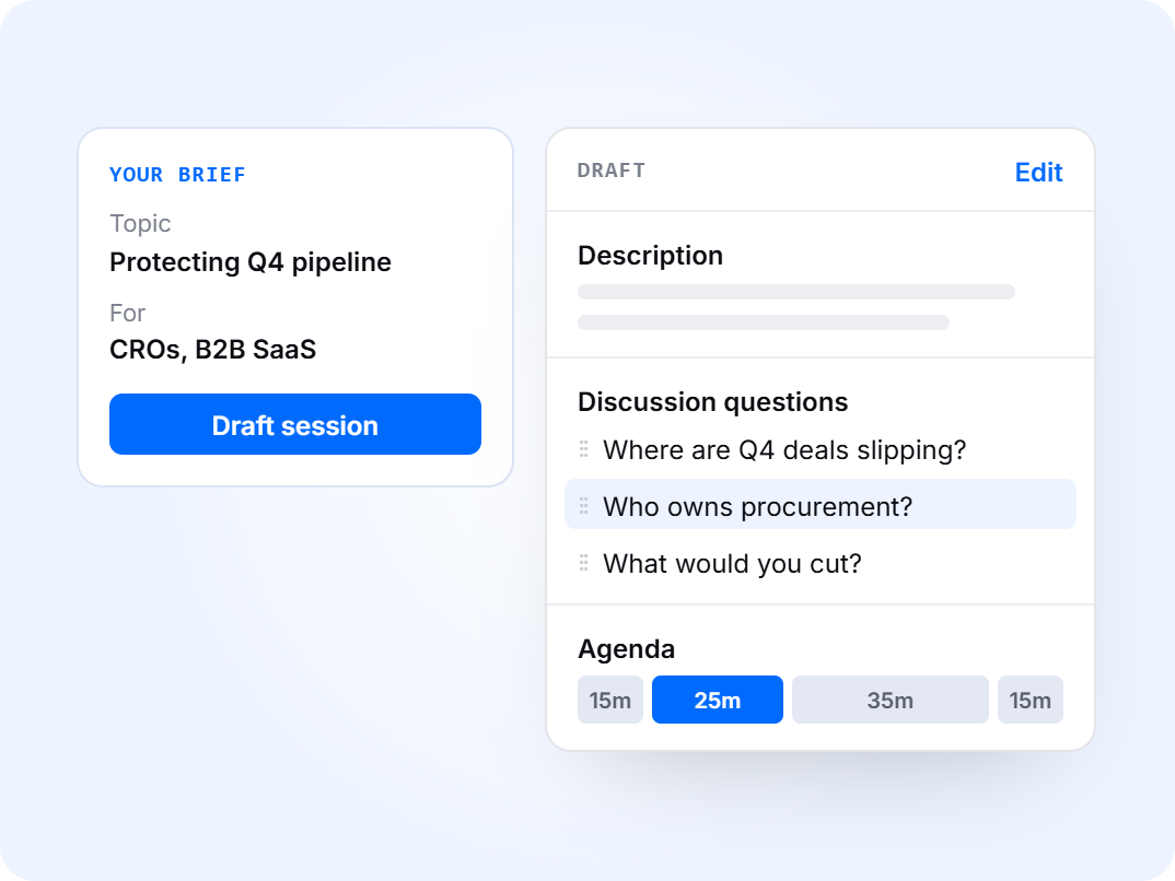 Session planning